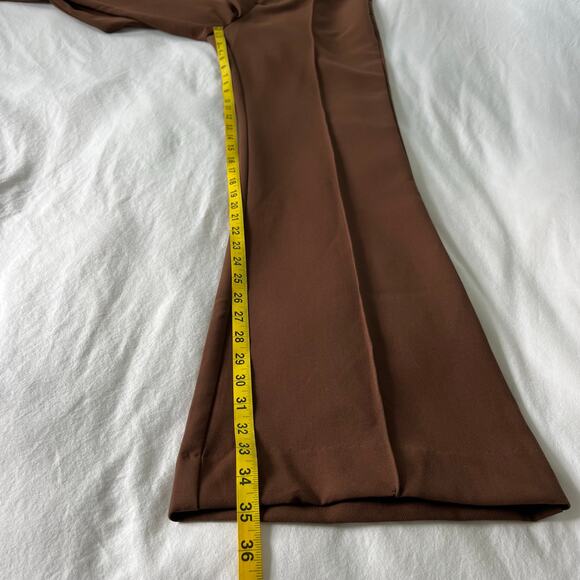 Because of Alice BOA NWT Wide Leg Suit Trouser Pants in Chocolate Brown Large - Picture 10 of 15